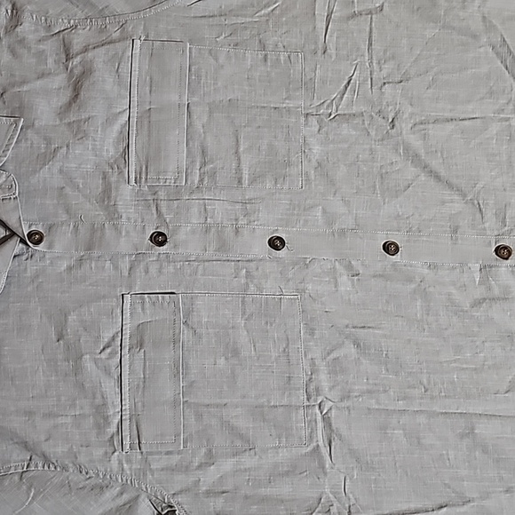 Unbranded Men's X-Large Gray Linen Blend Button Front Shirt with Pockets NWOT - Picture 4 of 13